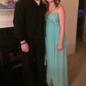 Strapless Turquoise Ball Gown!